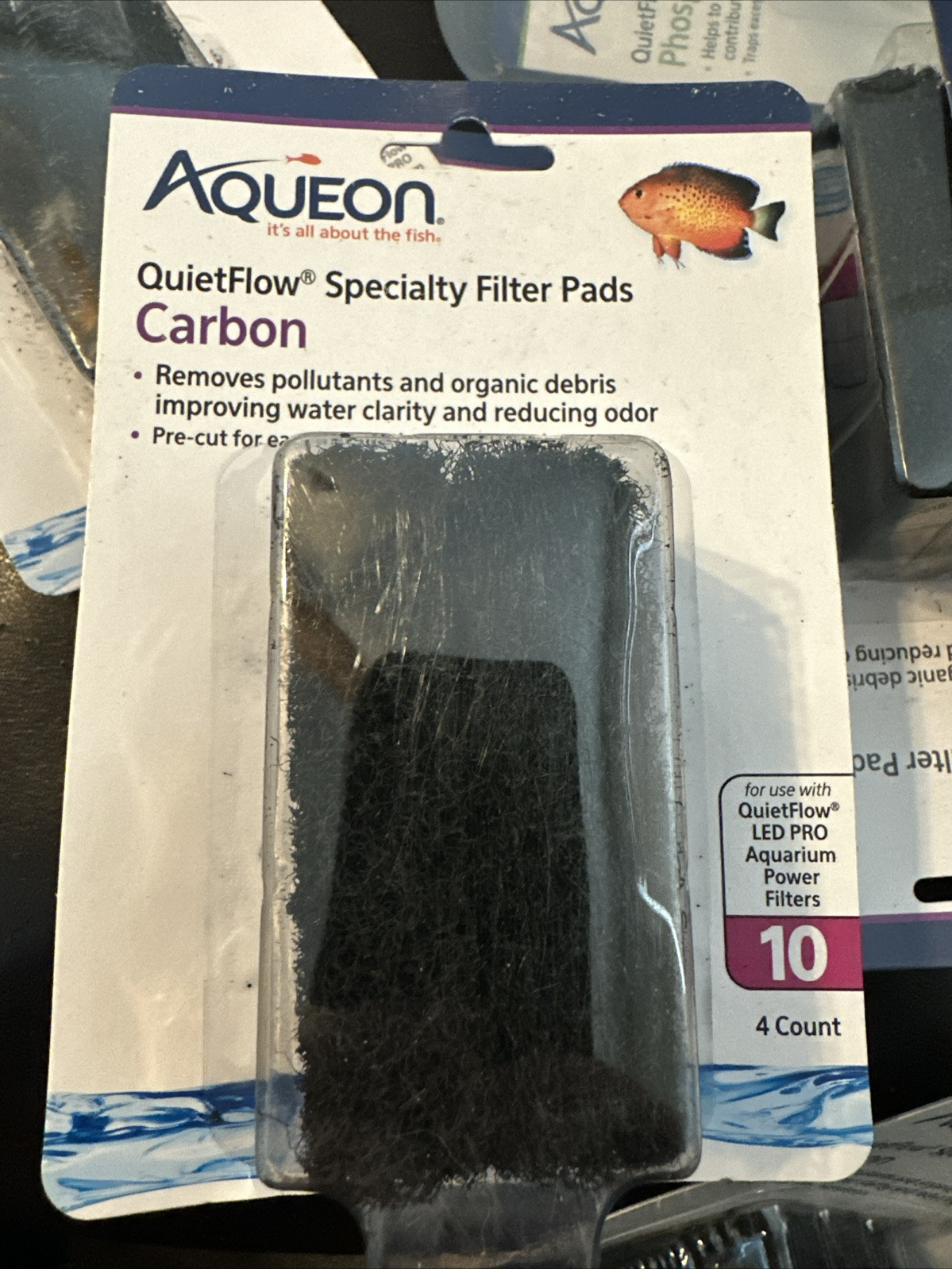 Aqueon QuietFlow 10 Specialty Filter Pads Carbon 4pk