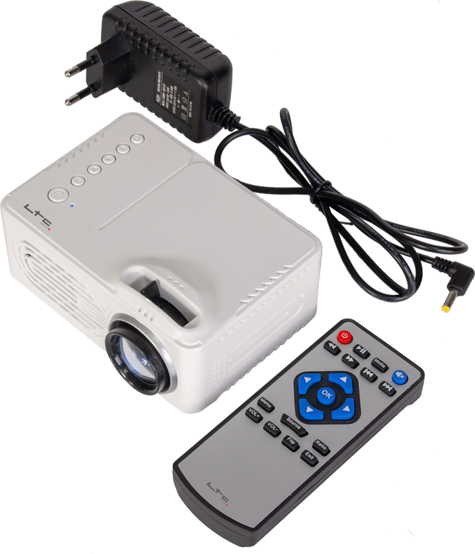 LTC LED-VIDEO-PROJEKTOR VP30-BAT Akku Fernbedienung USB/TF/AV-Eingänge