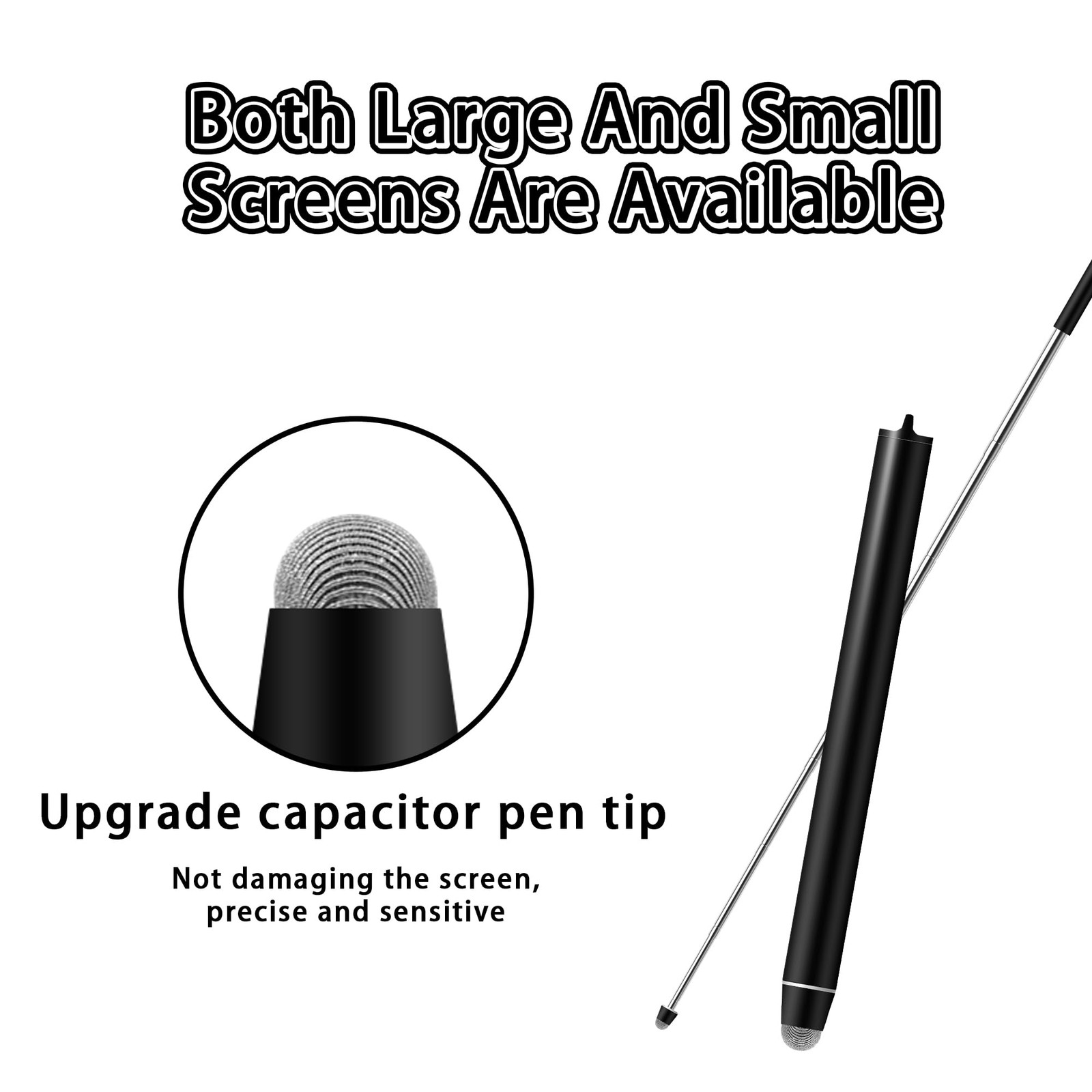 Telescopic Stylus Pen Extendable High Precision Soft for Touch Screens - Ideal
