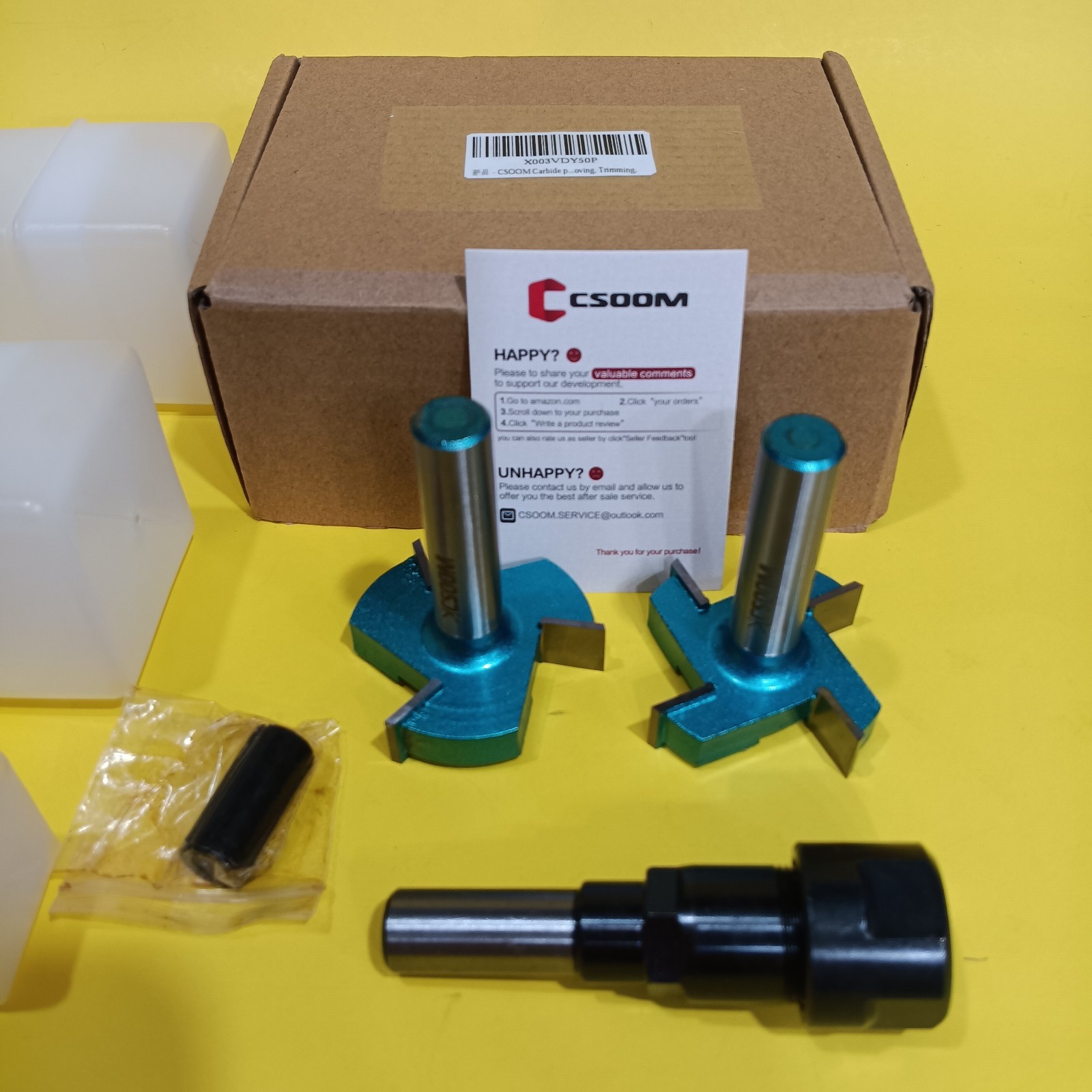 NEW 2pc Csoom Spoilboard Surfacing Router Bit Set, 2" Cutting Diameter