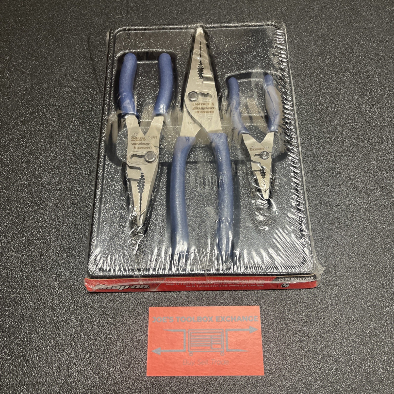 Snap-On Tools POWER BLUE 3pc Soft Long Nose Slip Joint Pliers Set PL3LNSJCFMB