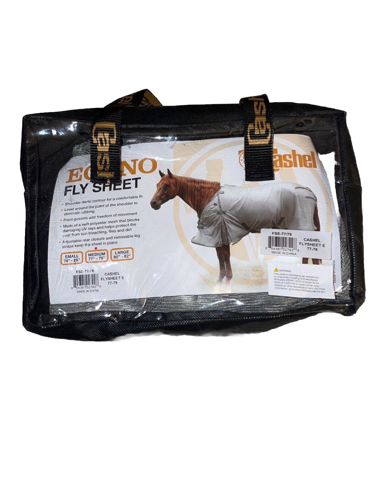 Cashel Econo Horse Flysheet Size Medium 77"/ 79"  Lightweight Gray New