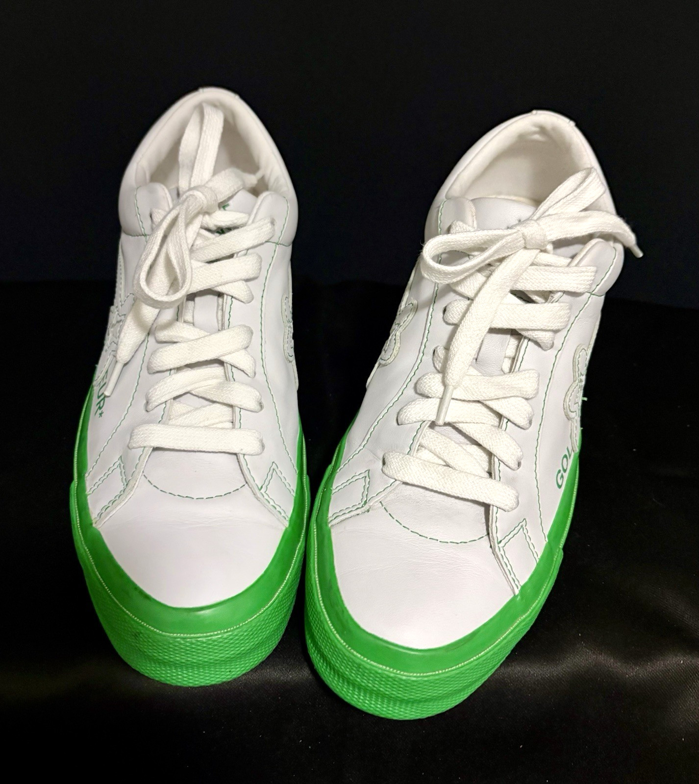 CONVERSE GOLF LE FLEUR X ONE STAR OX KELLY GREEN LEATHER SNEAKERS 10M 12W