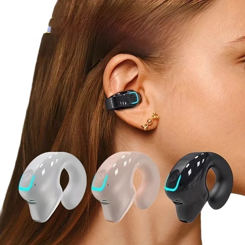 Bluetooth 5.3 Wireless Earbuds Ear Clip Bone Conduction Headphones Sport Headset
