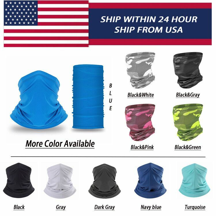 Cooling Face Scarf Sun Shield Neck Gaiter Balaclava Neckerchief Bandana (2pcs)