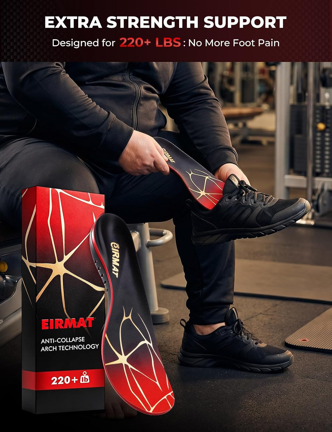 Plantar Fasciitis High Arch Support Insoles: Arch Support Inserts for Men - Work