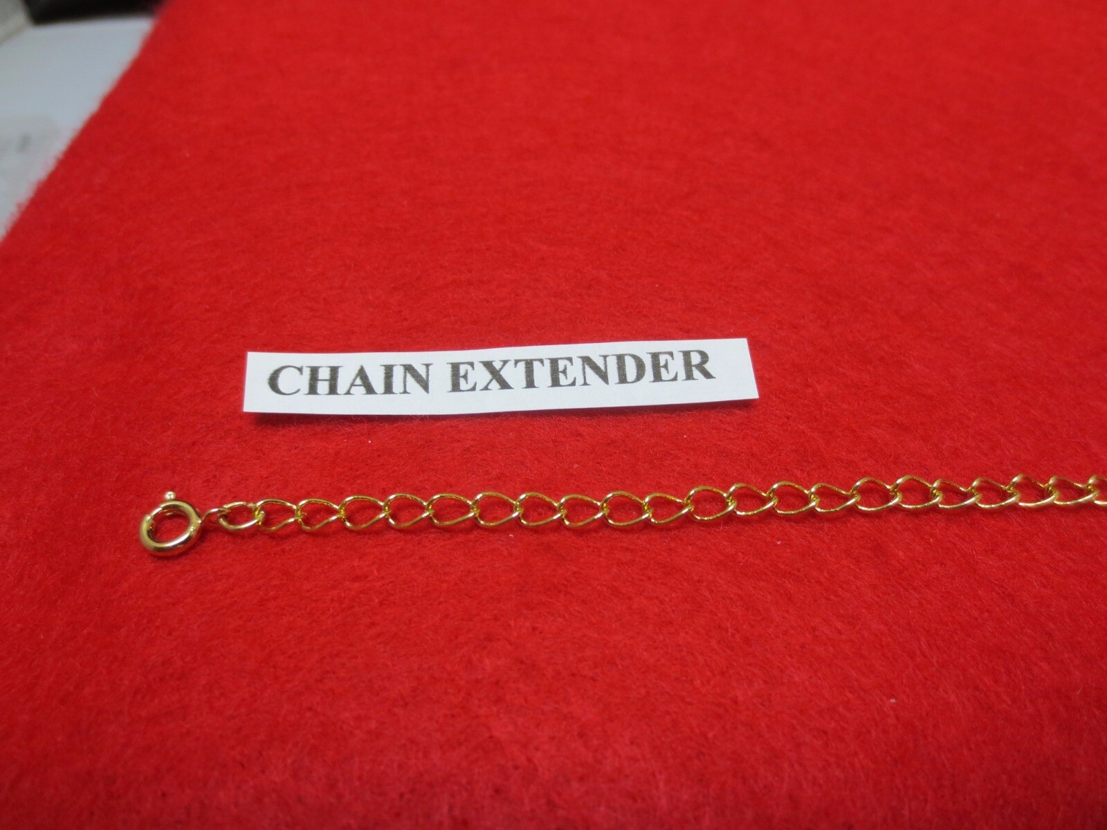 5 INCH 14 KT GOLD PLATED 4MM NECKLACE EXTENDER WITH SPRING RING CLASP