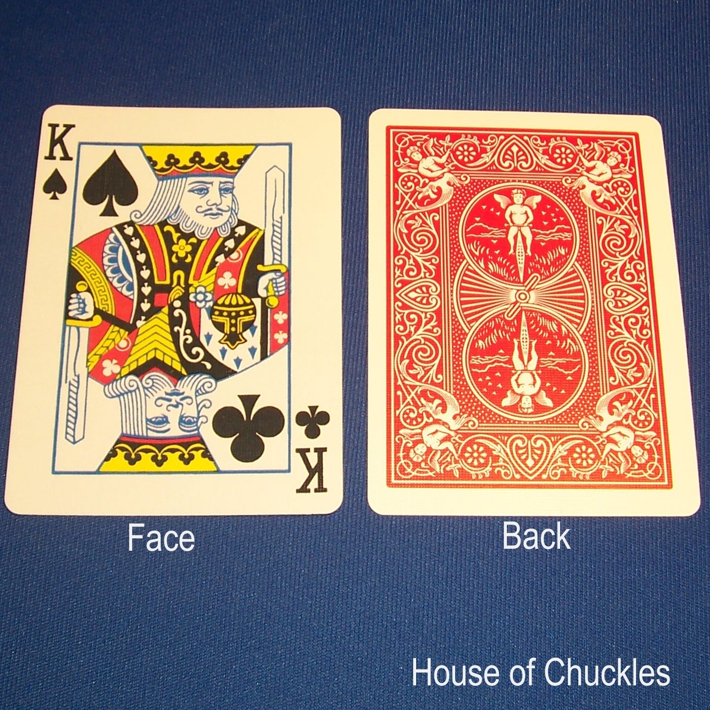 King of Spades / Clubs - Half & Half Diagonal, Bicycle Printed Gaff Card, Red