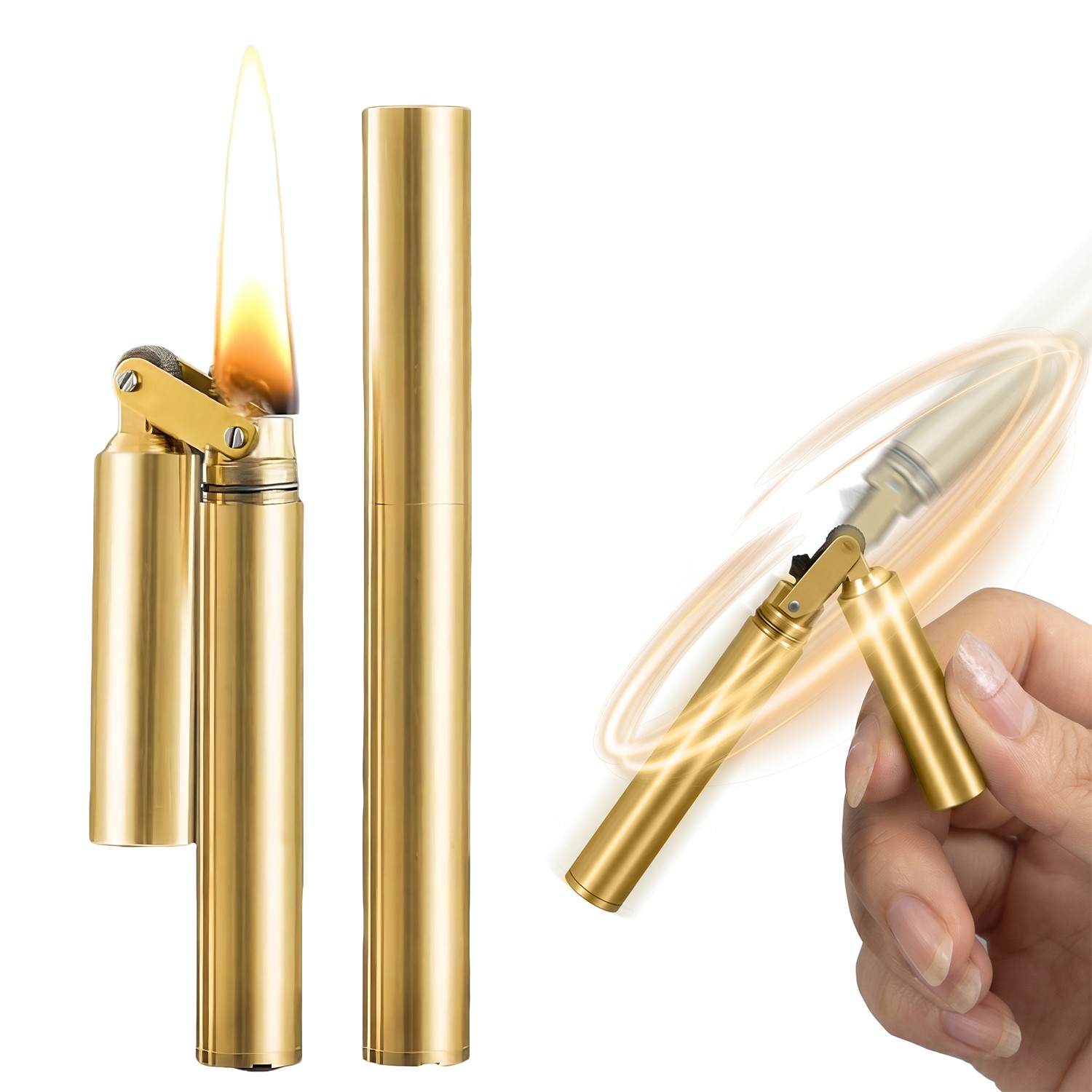 Vintage Trench Lighter, Cool Copper Lighter, Windproof Brass Lighters for Men Da