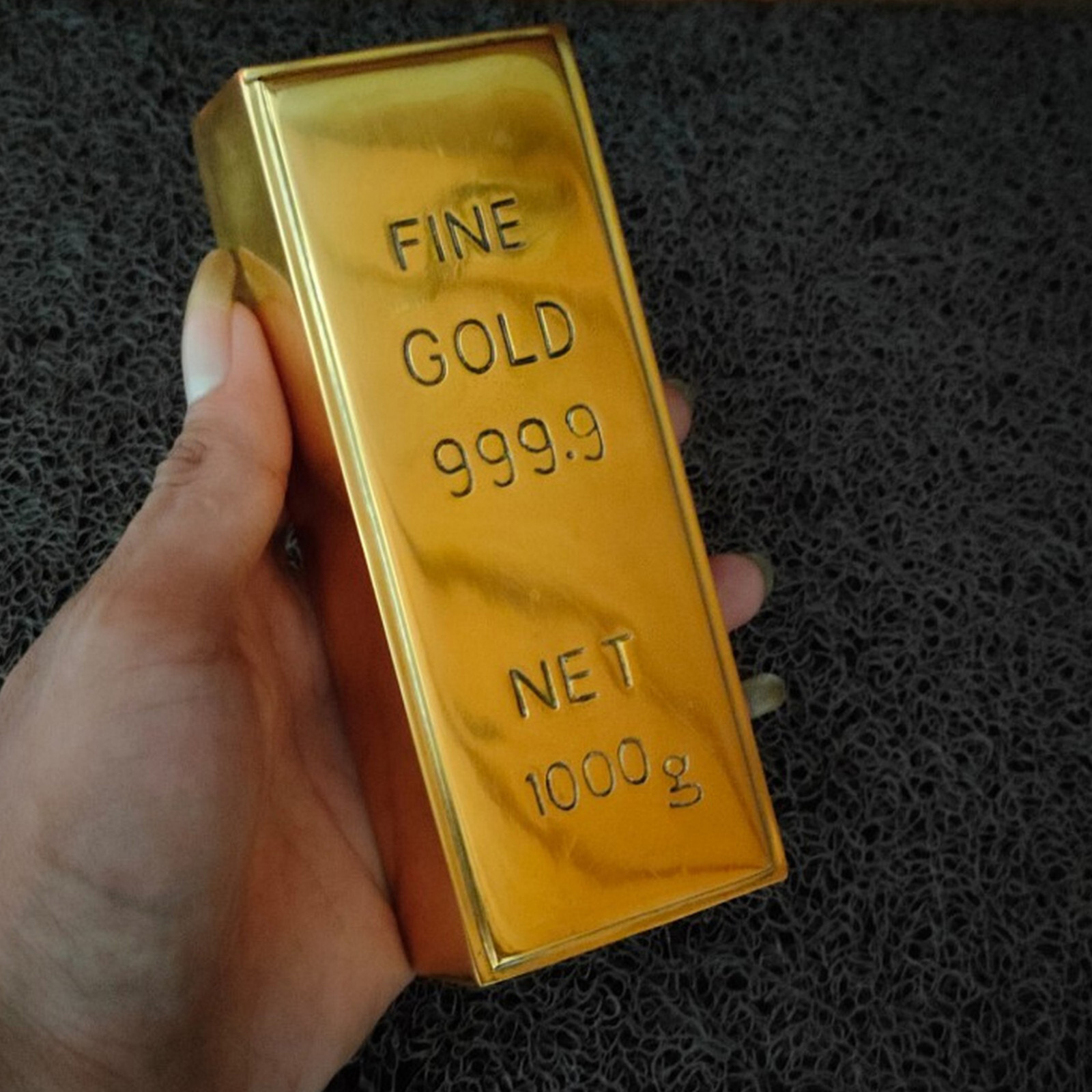 1kg 35oz Fake Gold Bar Bullion Door Stop 100 % Brass Prop, Replica Gold Bar