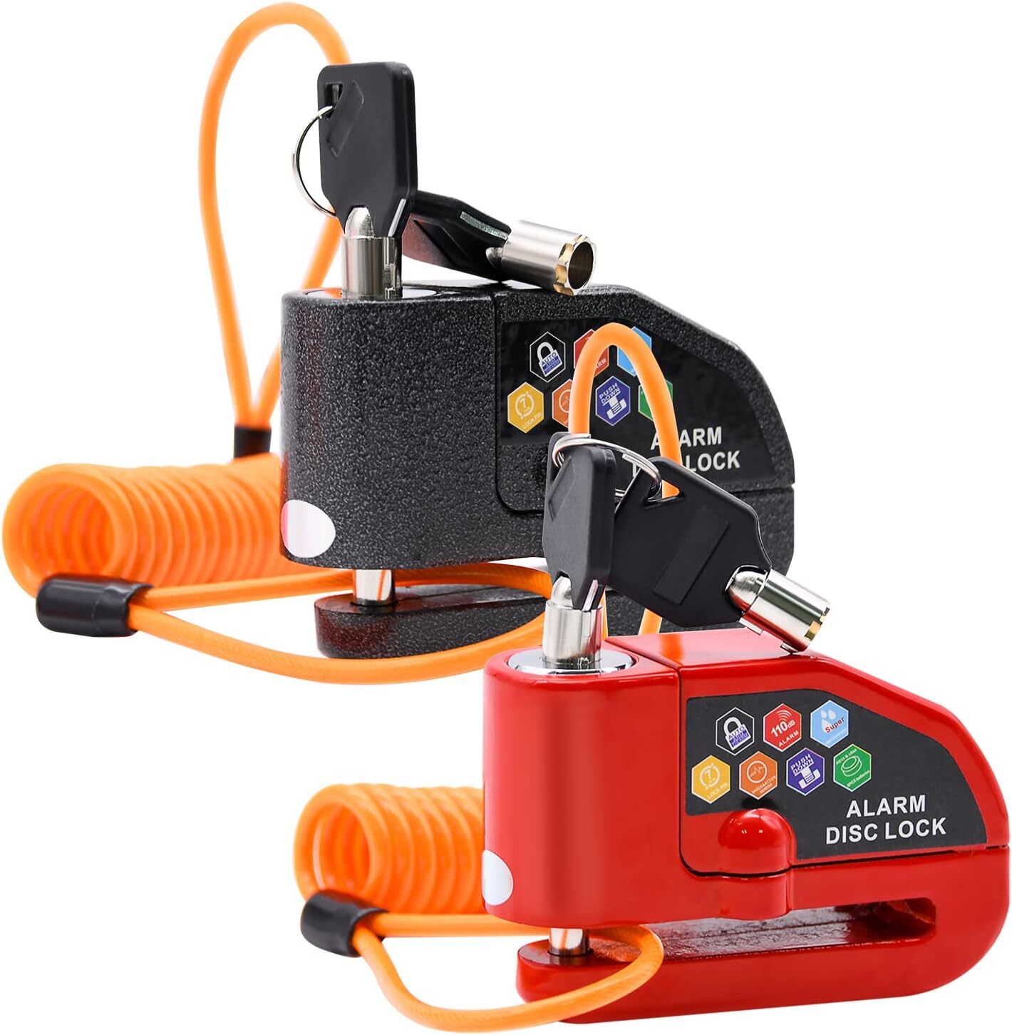 Candados para moto candado de motos con Alarma antirrobo motocicleta seguro 2PCS