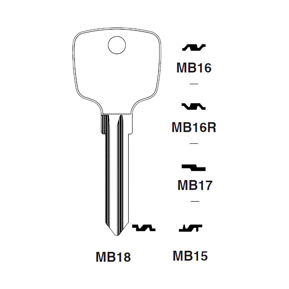 MB16 Key Blank Nickel