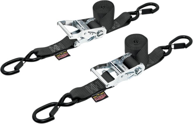 Powertye 1.5" Ratchet w/Safety Latch Hooks Black (30572-S)