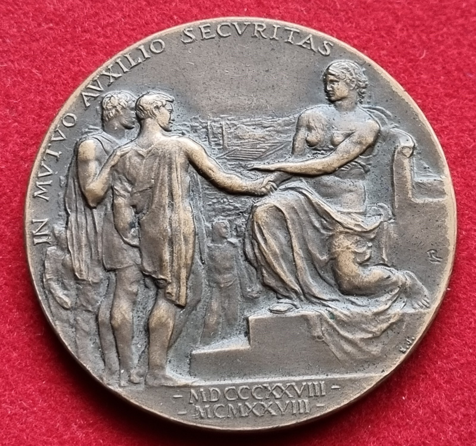 CENTENARY MEDAL ROYAL COMPANY MUTUAL INSURANCE TURIN 1928 POGLIAGHI FARÉ