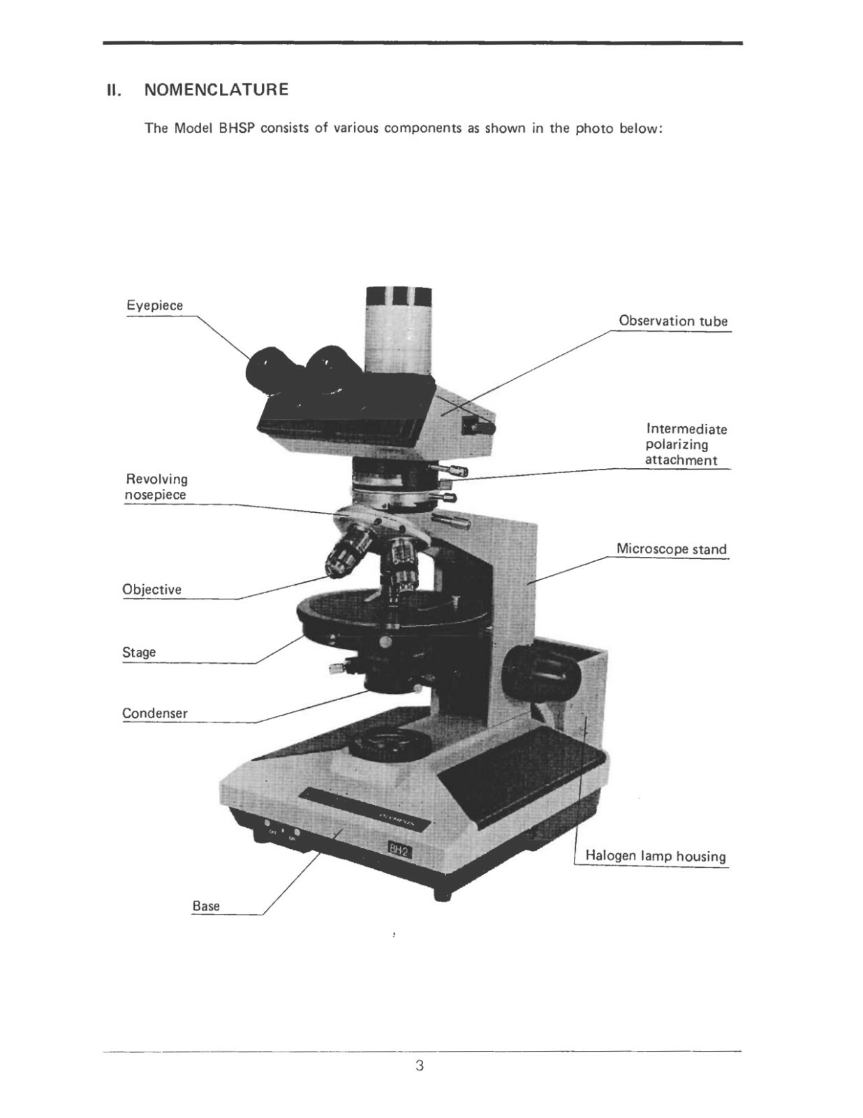 Olympus BHSP Polarizing Microscope OWNER'S INSTRUCTION MANUAL