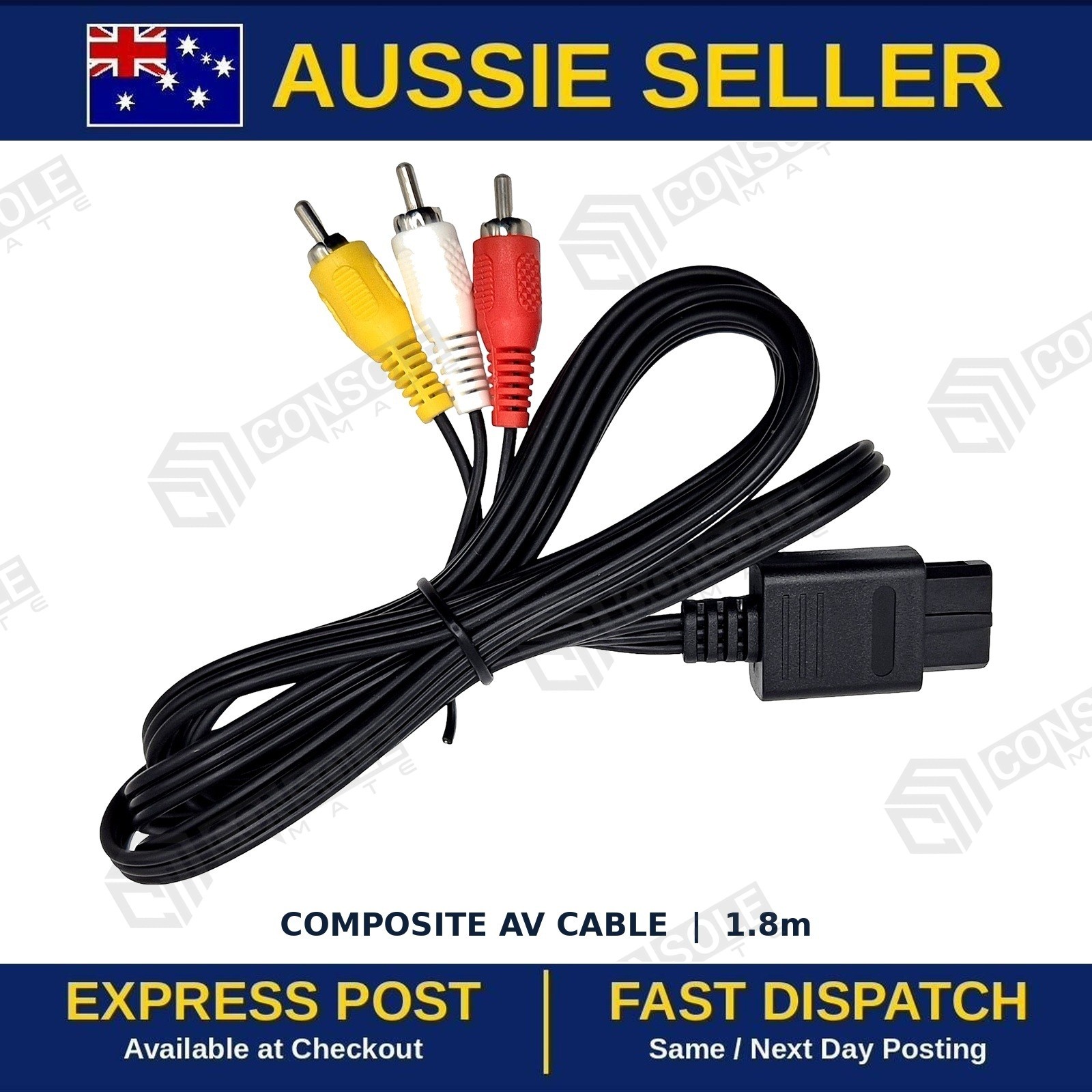 AV Cable for Nintendo 64 N64 GameCube SNES Super Nintendo | RCA 1.8m Brand New