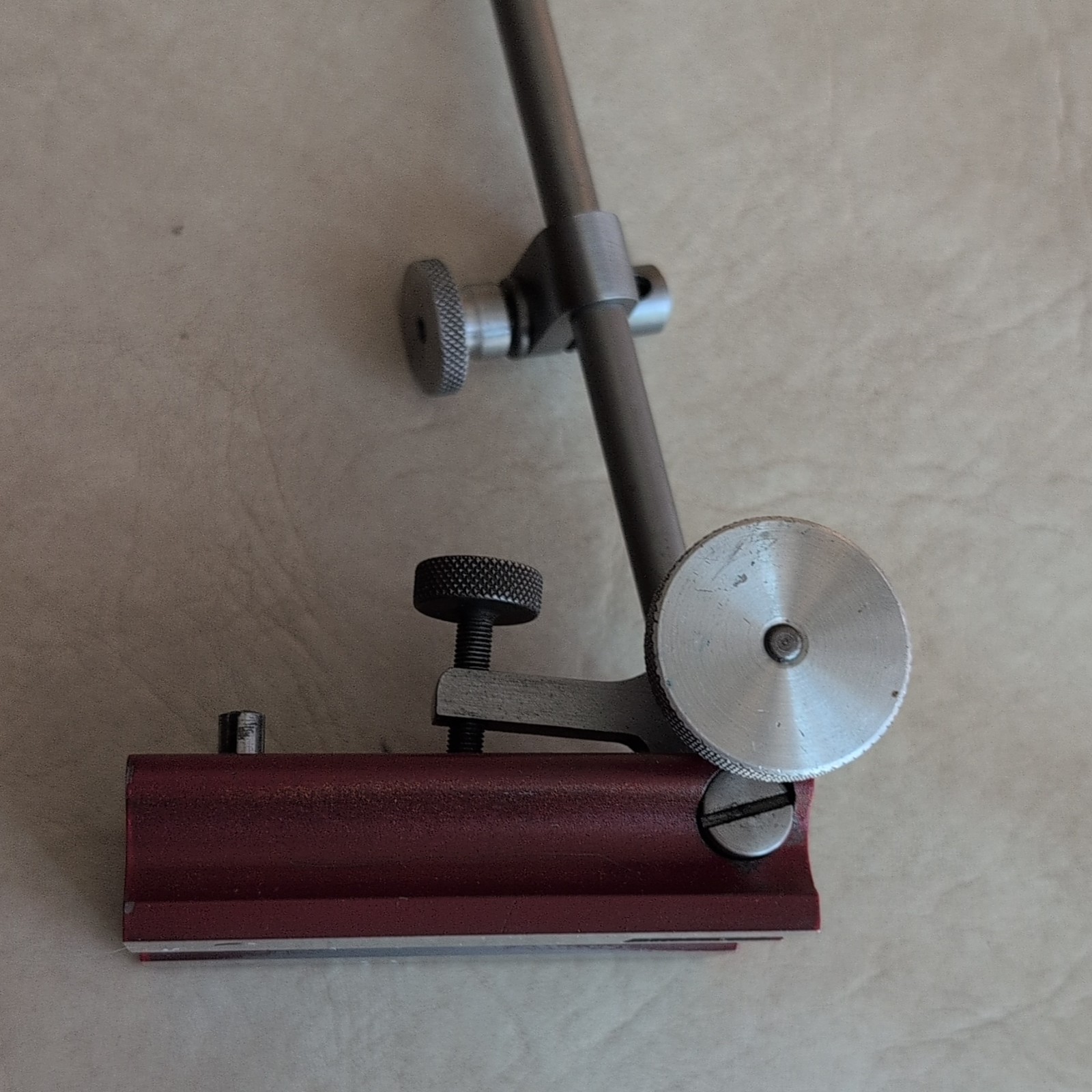Magnetic Base Dial Indicator Holder Stand w/ Adjustable Rod Arm, Red