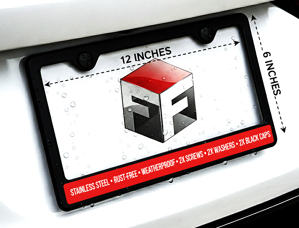 John Cooper Works License Plate Frame Black Metal GP Mini UK JCW Speed Power USA