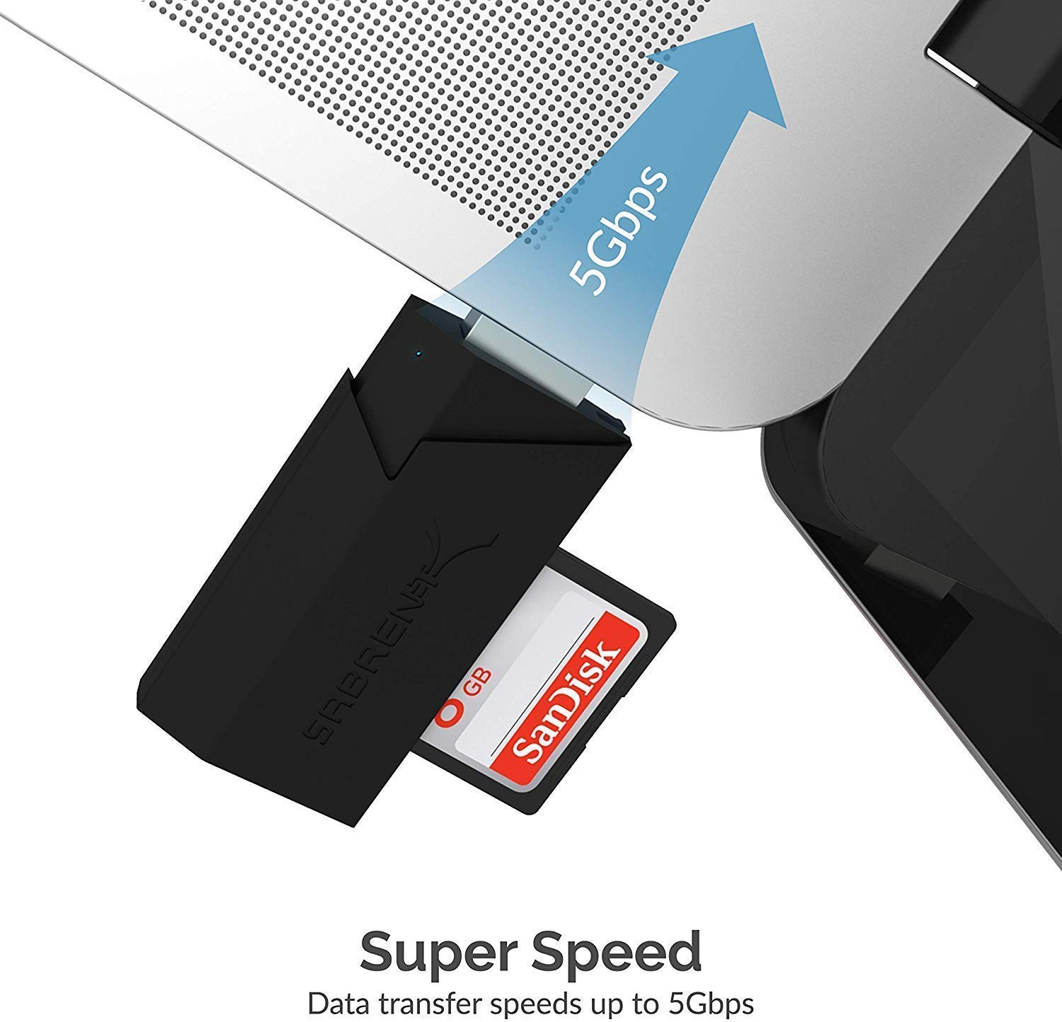 SABRENT SuperSpeed 2 Slot USB 3.0 Flash Reader, Black