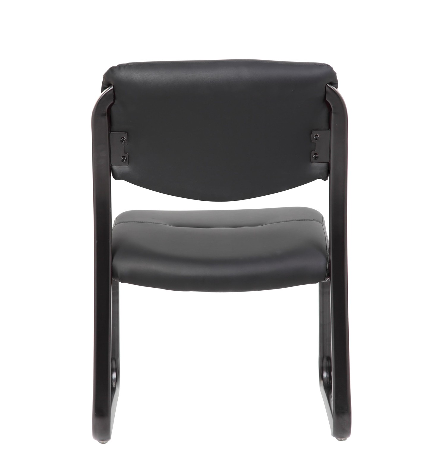 Leather Sled Base Side Chair in Black