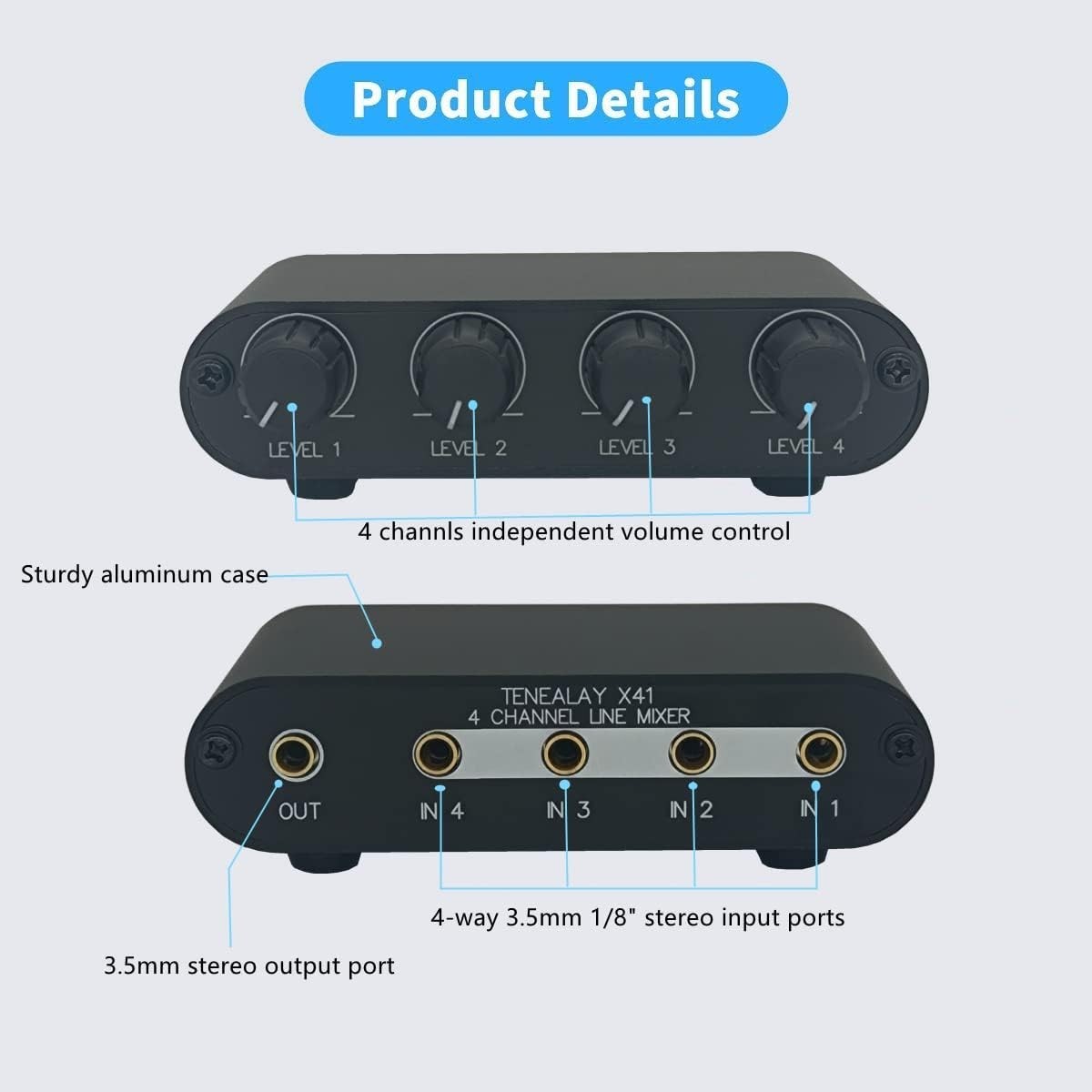 Mini 4-Channel Passive Mixer - Perfect for Connecting Multiple Audio Sources