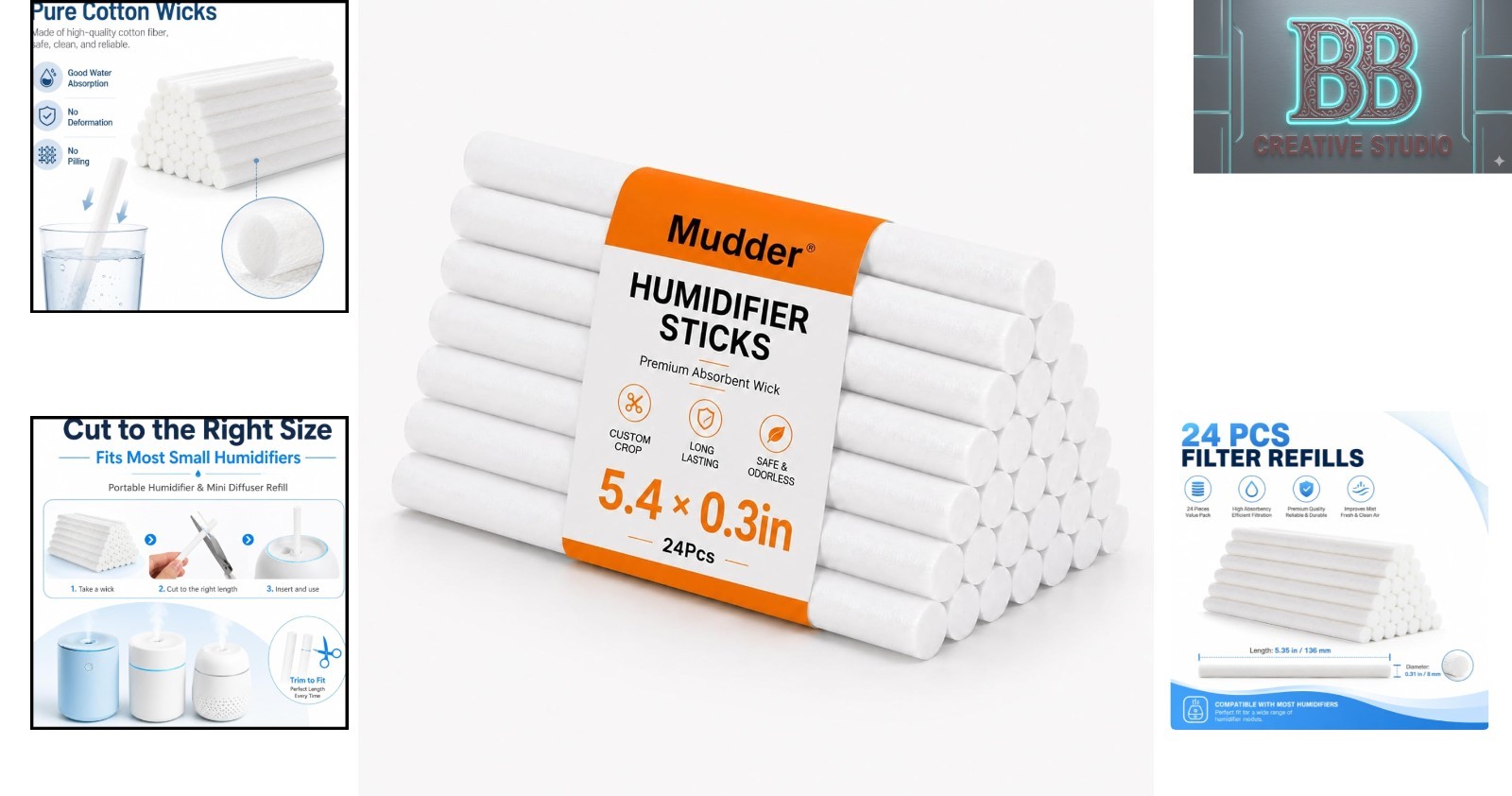 24 Mini Air Diffuser Cotton Wicks - The Ultimate Humidifier Refill Solution