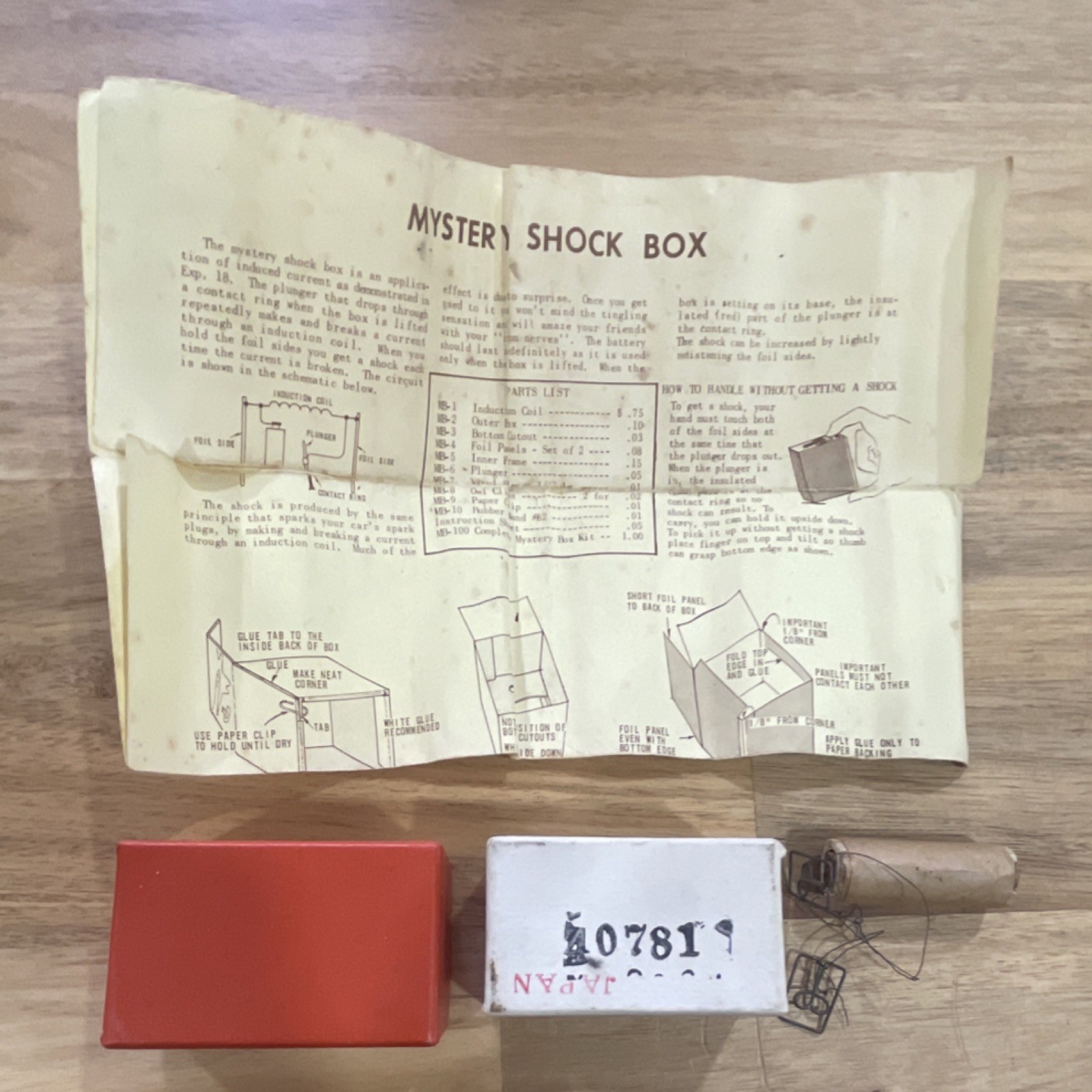 Mystery Shock Box Magic Trick with Instructions and Components