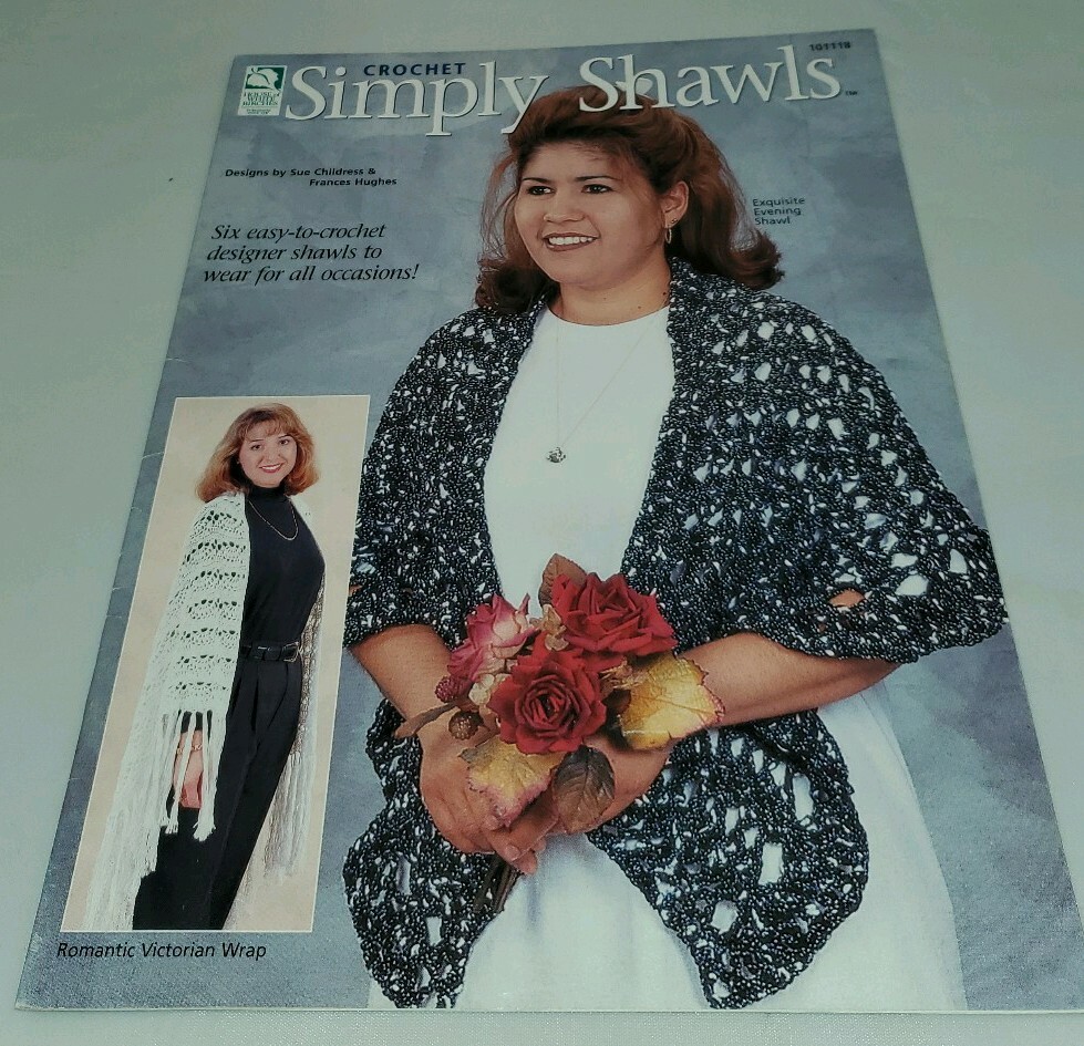 I17 HOUSE OF WHITE BIRCHES 1998, CROCHET SIMPLY SHAWLS - 6 DESIGNS