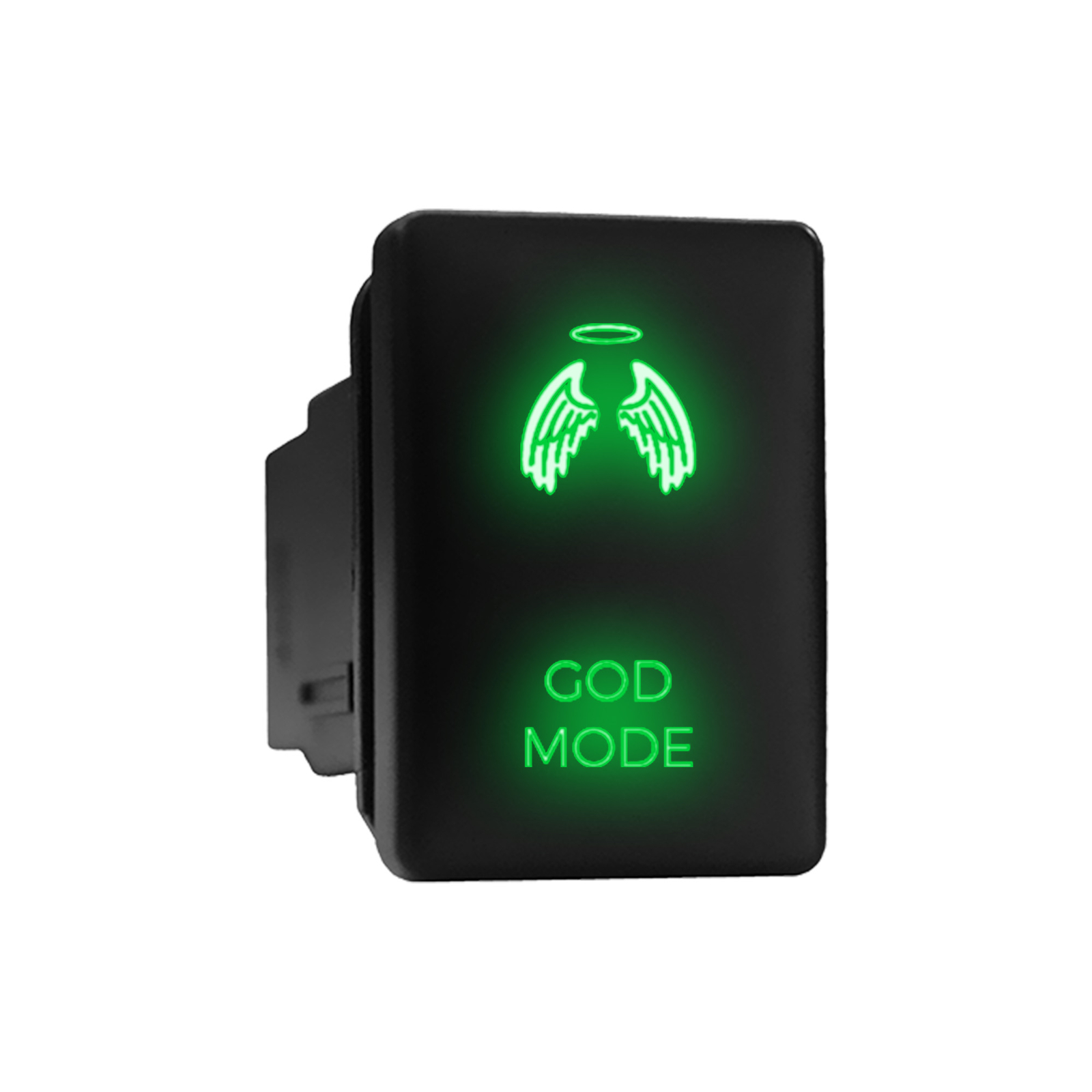 GOD MODE - LED Push Button Replacement for TOYOTA (1.28 x 0.87 in) Green