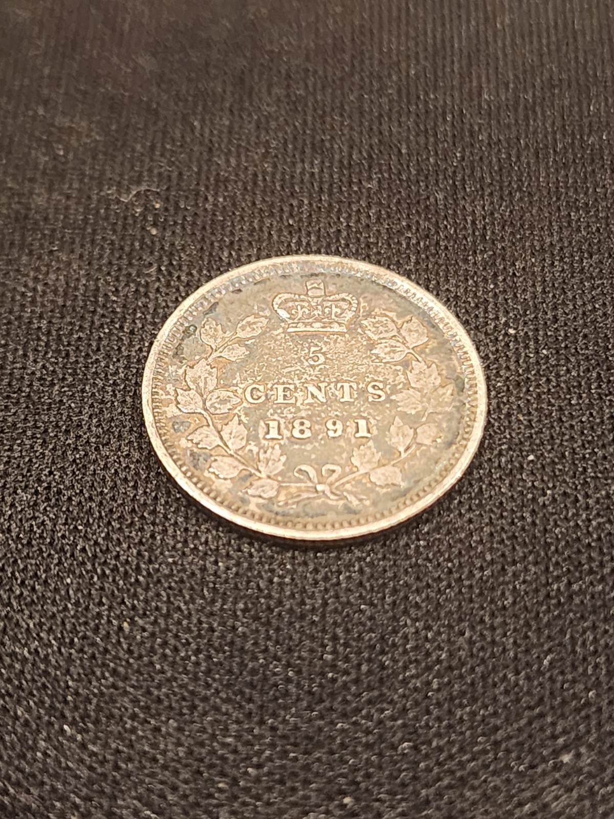 1891 Canada 5 Cents Silver Coin