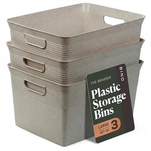 | Plastic Storage Bins, 22 Liter - 3 Pack | THE 22L | 3-Pack Natural Grey