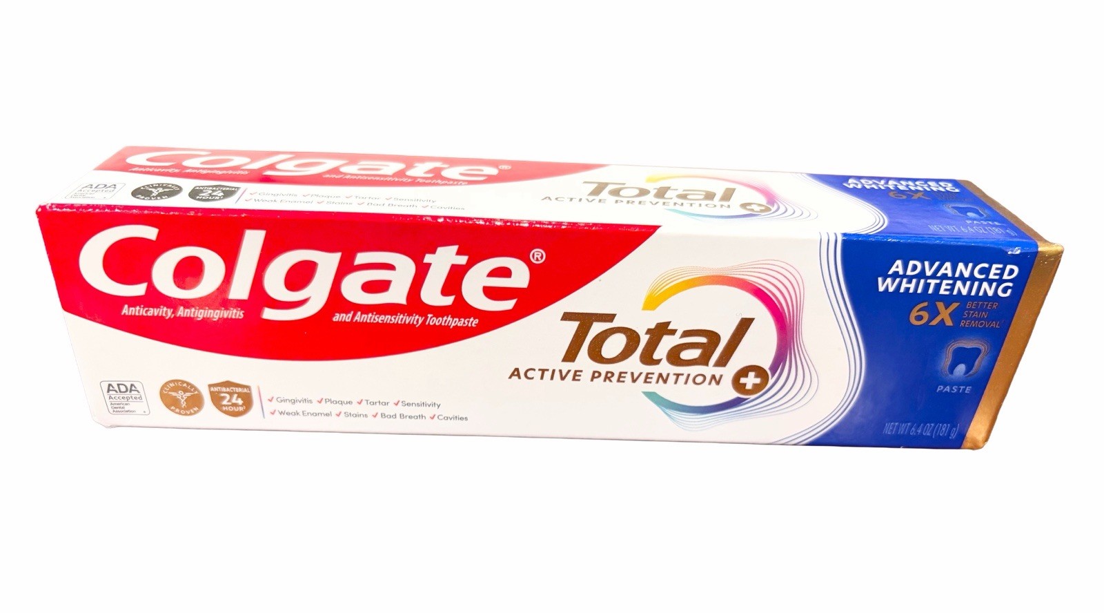 Colgate Total Active Prevention Advanced Whitening Toothpaste 6.4oz