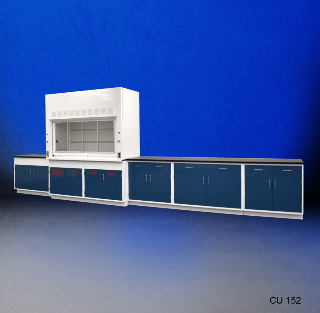 Fisher American 6' Fume Hood ACID Flammable &14' Laboratory Cabinets / E2-500
