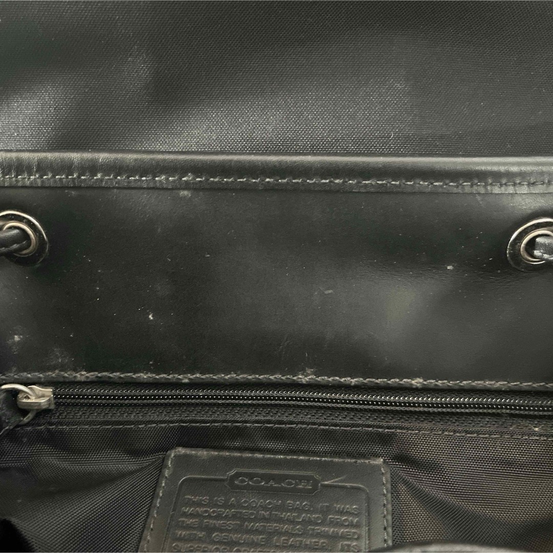 Coach backpack drawstring black nylon large capacity From Japan