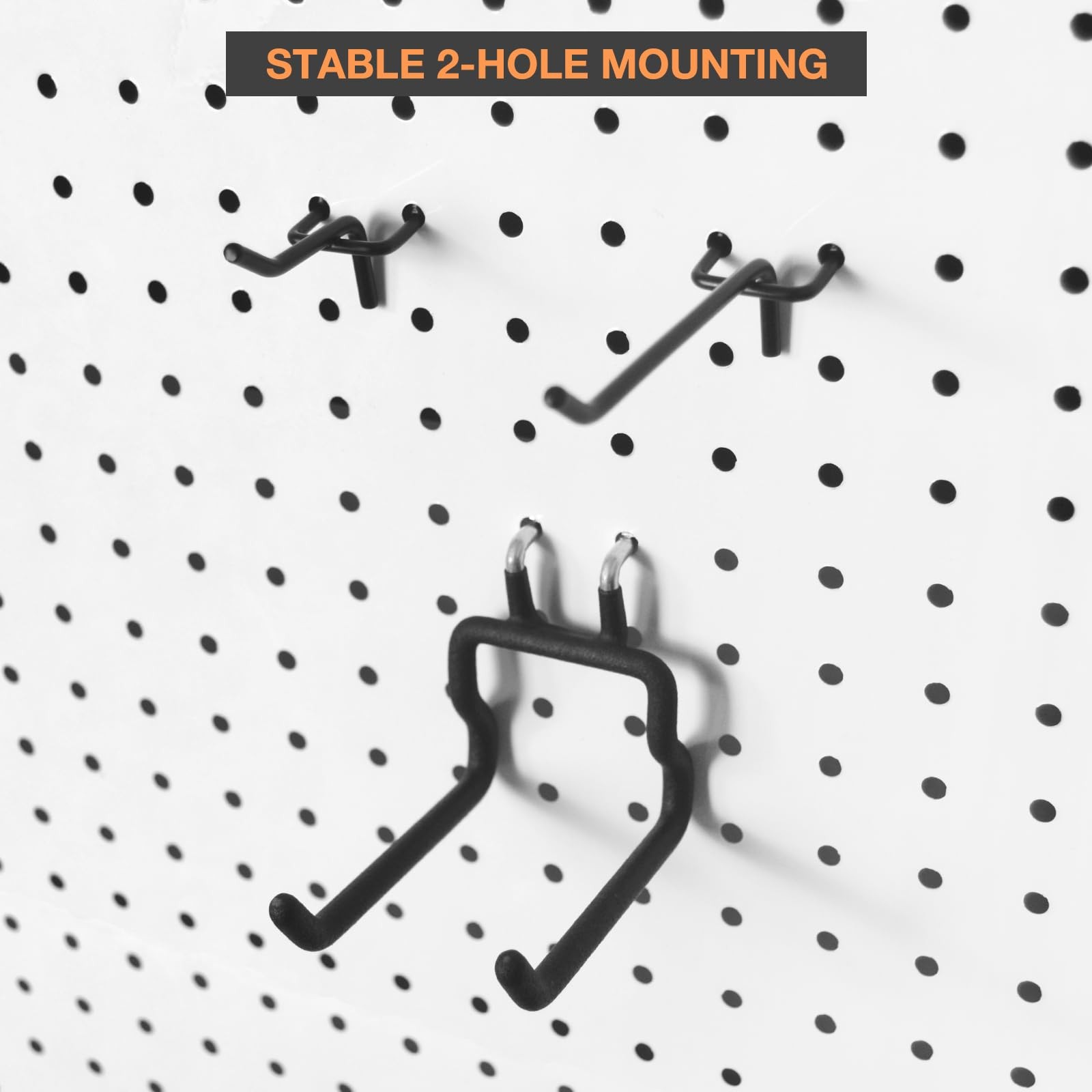 G.CORE 24-Pack Pegboard Hooks, 2" 4" Peg Board Tool Utility Hangers Fit Black