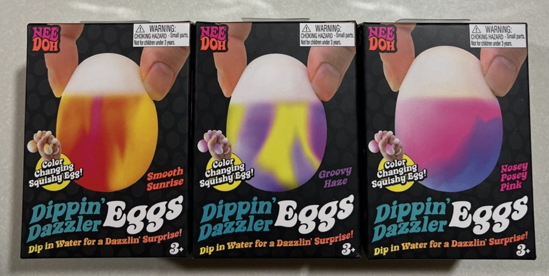 NEW 2026 Nee Doh Dippin’ Dazzler Egg Color Changing FULL SET OF 3
