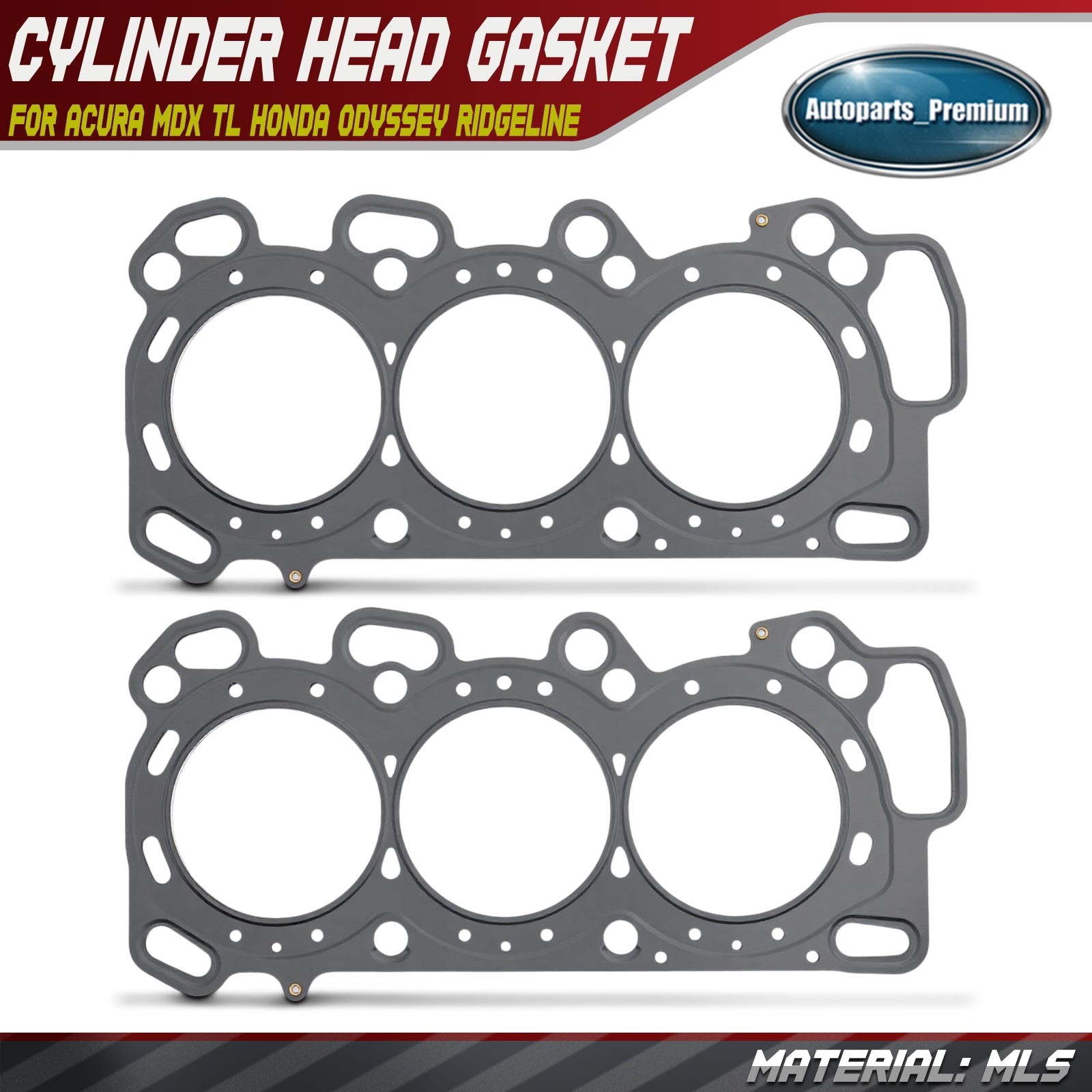 2x Multi Layer Steel Cylinder Head Gasket Set for Honda Pilot 2005-2008 Odyssey