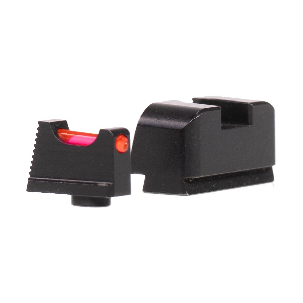 Tall Profile Fiber Optic Sight - Glock MOS Small Frame, Red Rods Installed -