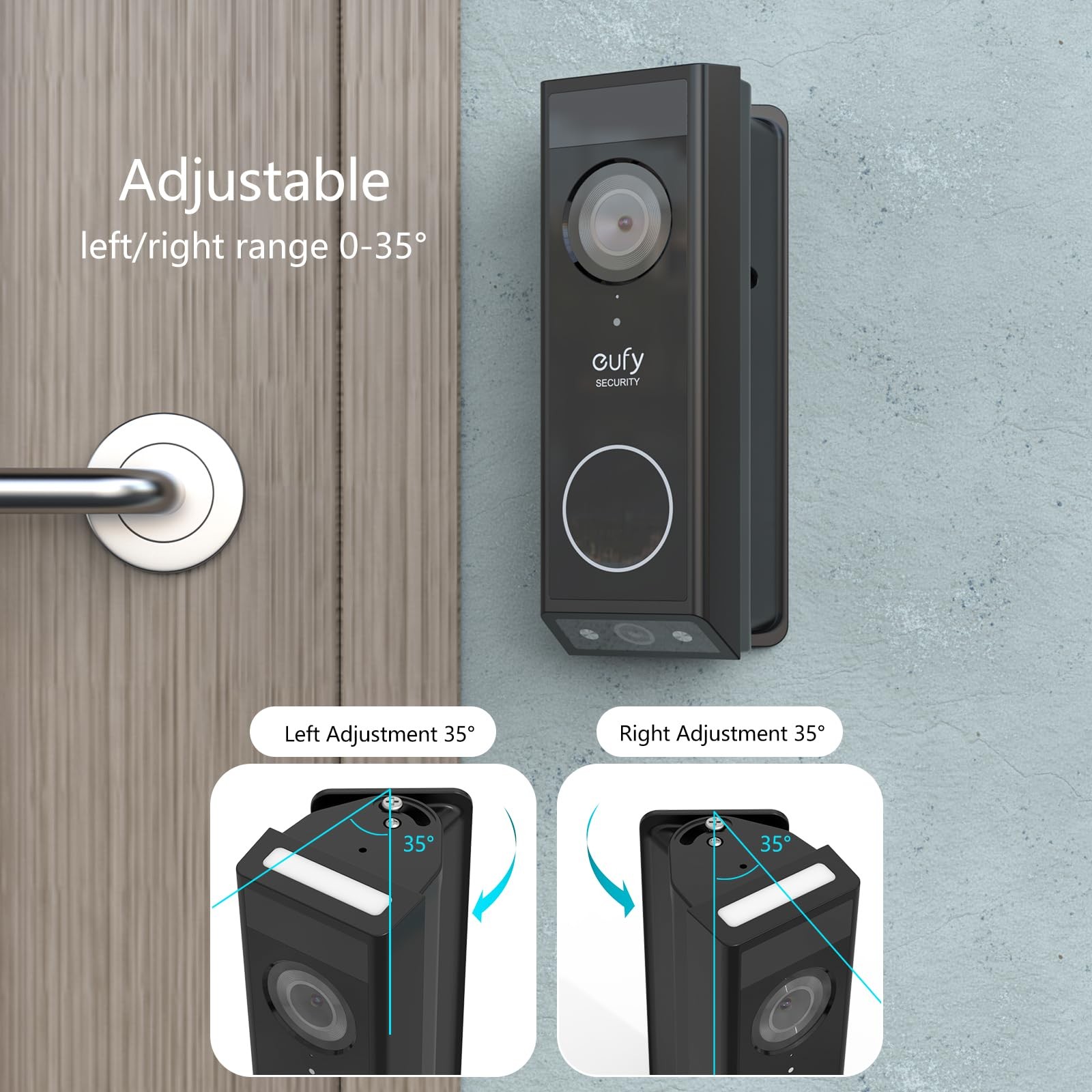 Holaca Doorbell Wall Mount for Eufy Security Video E340, BLACK