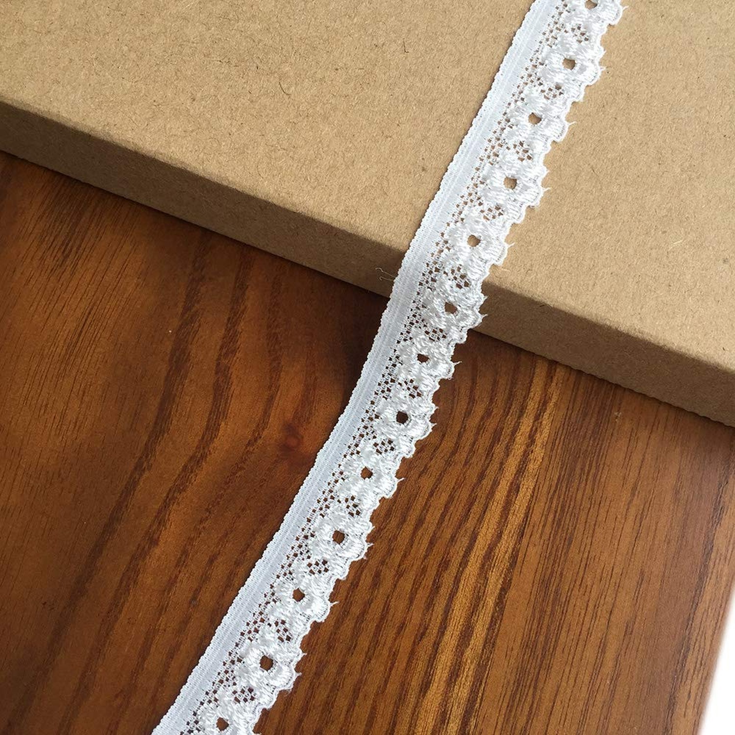 LUMKET 0.6 Inches Wide 10 Yards Stretch Trim Lace Ribbon with Floral Pattern ...