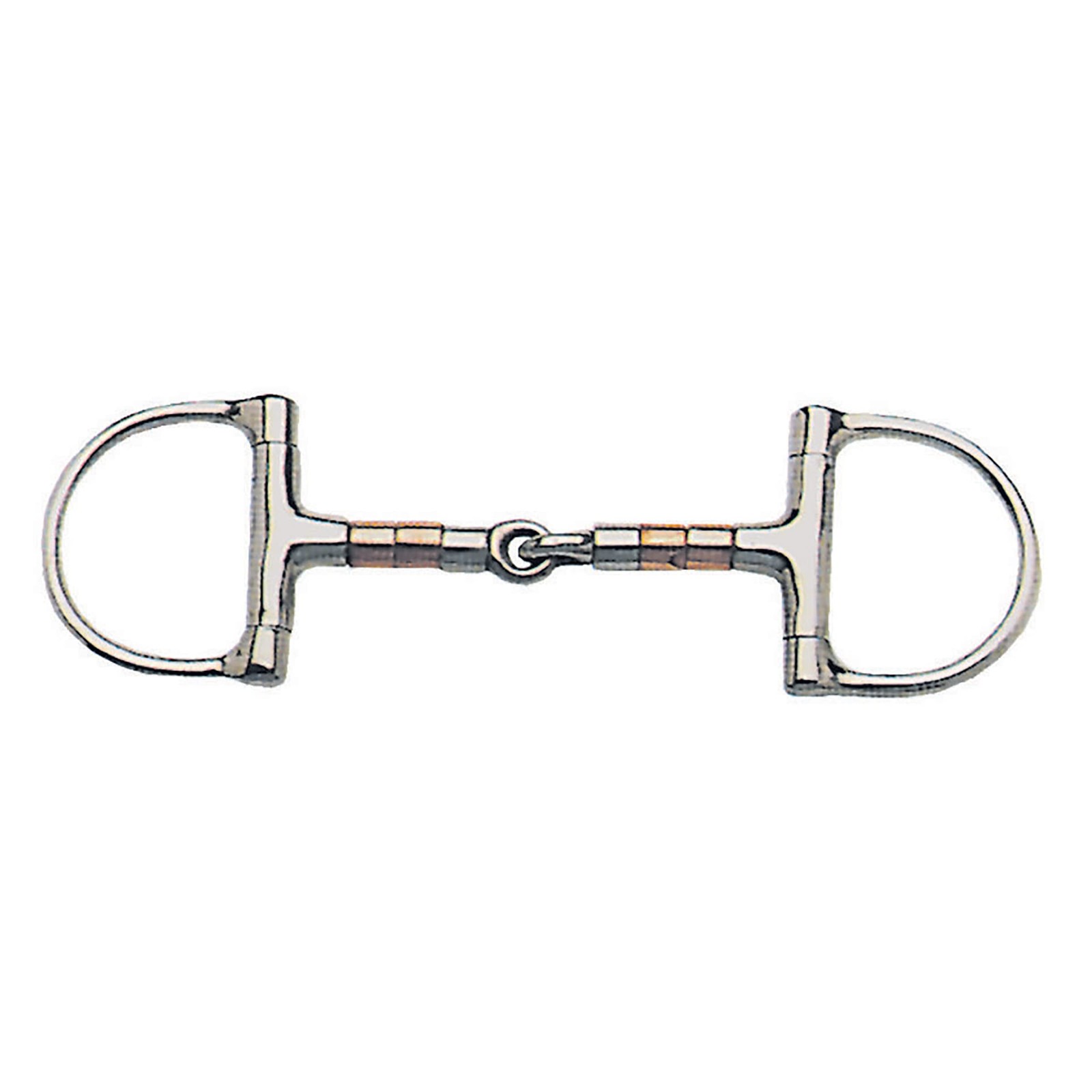 Korsteel Copper & Steel Rollers Jointed Dee Ring Snaffle Bit, 4.5"