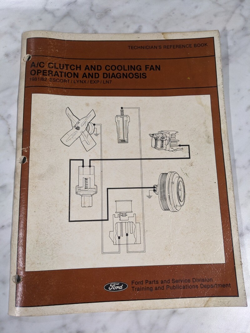 FORD ESCORT LYNX A/C CLUTCH & FAN SERVICE REPAIR TECHNICAL SHOP MANUAL 1981 1982