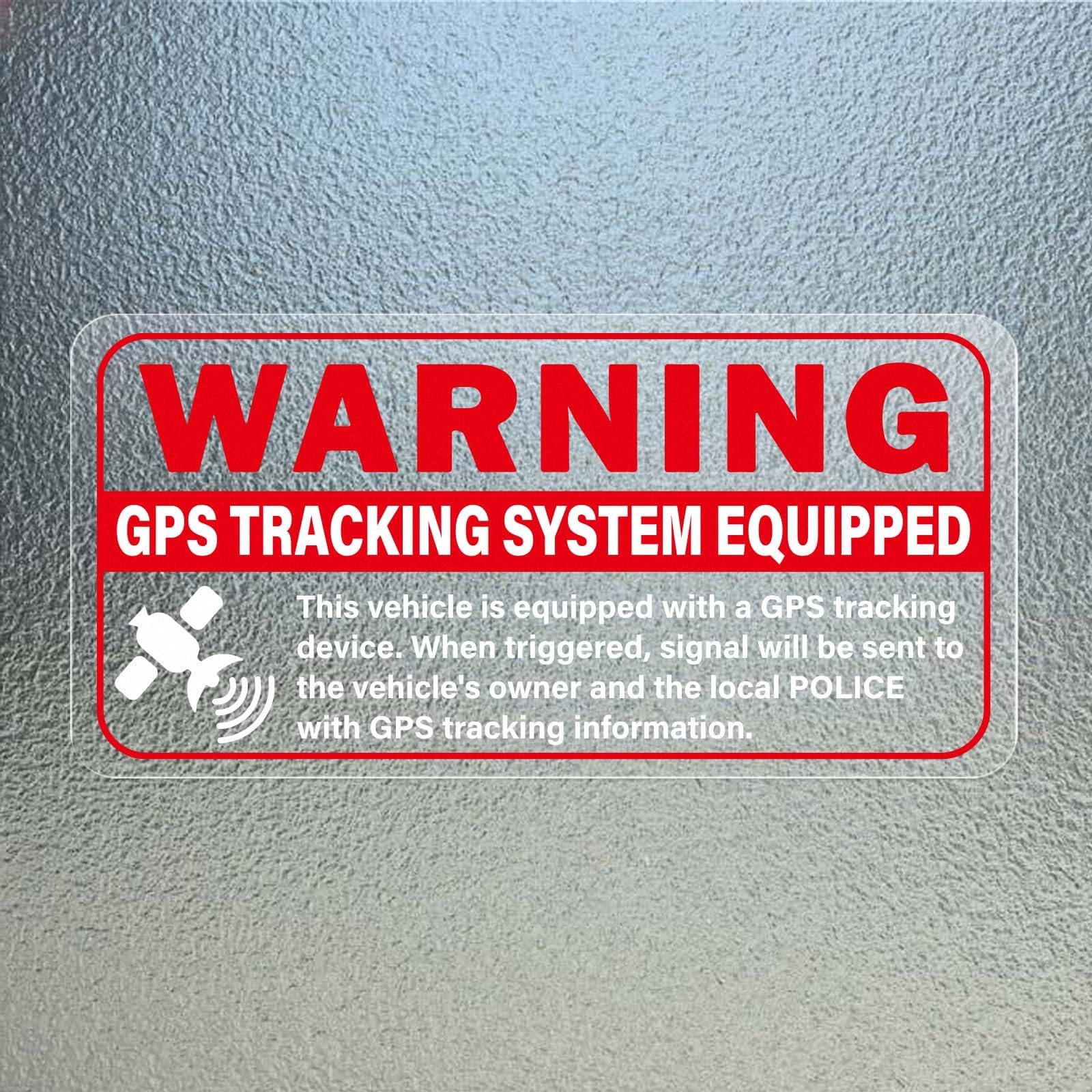 YIKIADA Warning GPS Tracking System Equipped Car Sticker 4 × 2 Transparent
