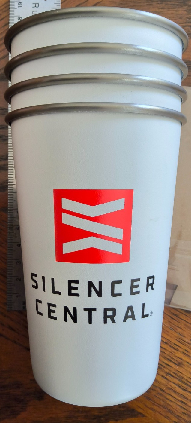 Silencer Central Tactical 4 Metal & 3 Plastic Cup Mug Set Collectable Rare