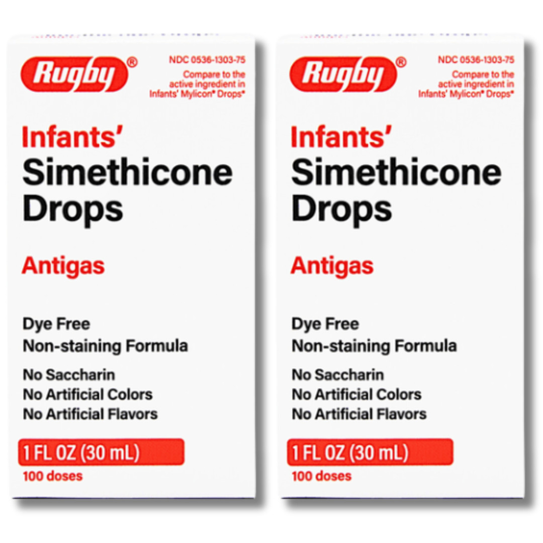 Rugby Infants Simethicone Drops -1 fl oz | Infants Mylicon (Exp 5-2027) - 2 Pack