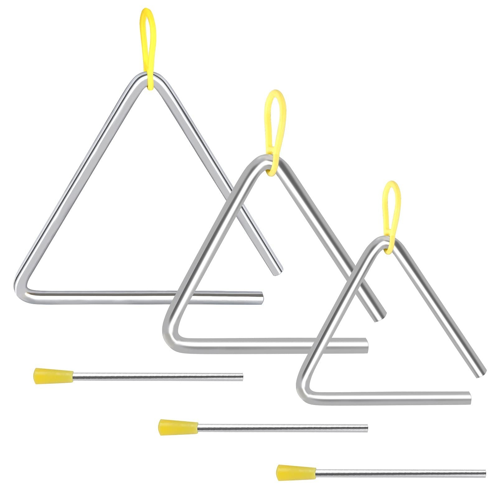 EASTROCK Triangle Instrument 3 Packs 4 5 6 Inch Percussion Instrument Set Han...