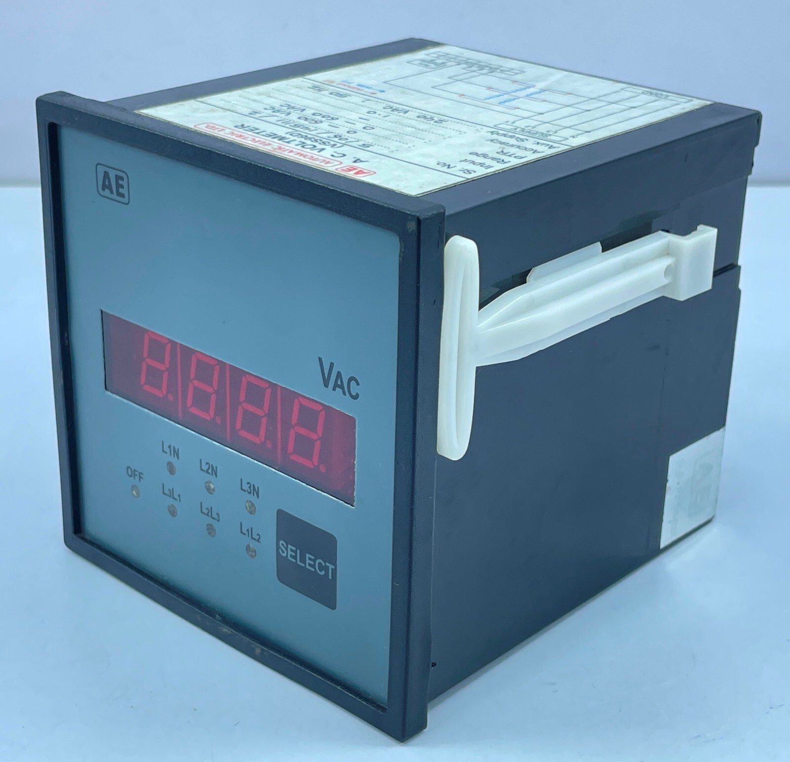 Automatic Electric A.C Voltmeter VSS96D Range 0-600 VAC Supply 240VAC
