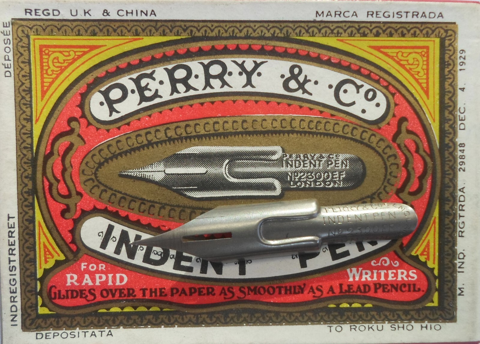 12 vintage Perry & Co Indent Pen no.2300 EF