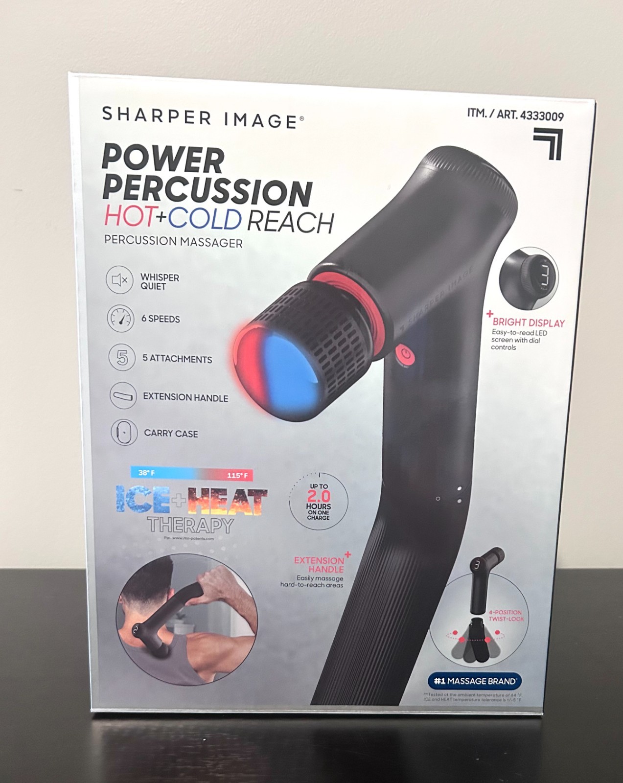 Sharper Image Power Percussion Hot & Cold Reach Percussion Massager*Open Box