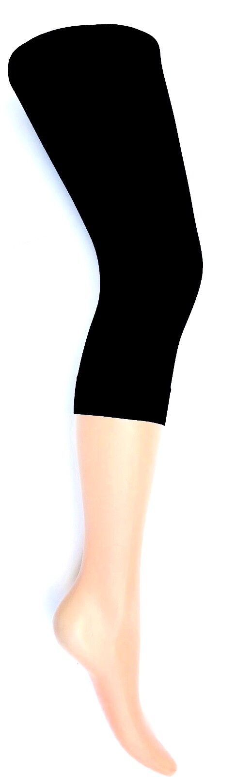 Womens  Footless Capri - Cropped Length -Cycling Shorts  Black Tights.